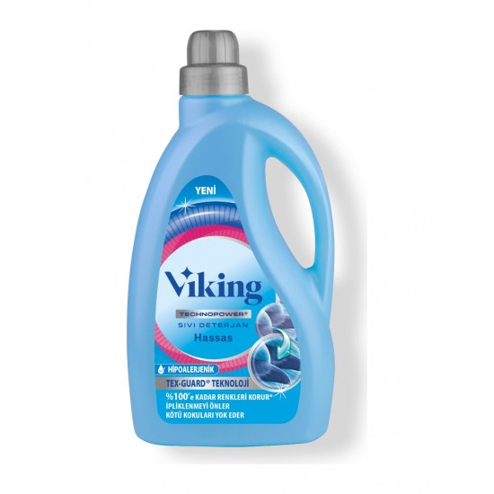 Viking Sıvı Çamaşır Deterjanı Hassas Ciltler 2700 ml Yeni Viking Sıvı Çamaşır Deterjanı Hassas Ciltler 2700 ml Yeni