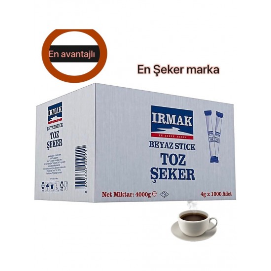 IRMAK Stıck Toz Şeker 4kg 1000Lİ IRMAK Stıck Toz Şeker 4kg 1000Lİ