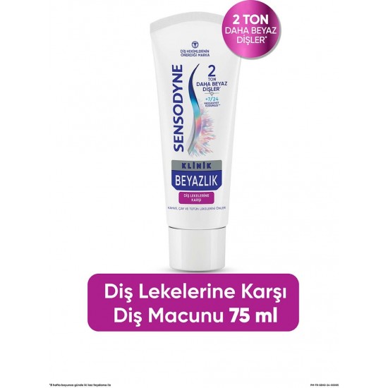 Sensodyne Diş Macunu Klinik Beyazlık Diş Lekesi 75 ml Sensodyne Diş Macunu Klinik Beyazlık Diş Lekesi 75 ml
