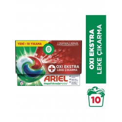 Ariel Hepsi1Arada PODS® Oxi Extra Leke Çıkarma Kapsül Çamaşır Deterjanı Beyazlar ve Renkliler 10 Yıkama Ariel Hepsi1Arada PODS® Oxi Extra Leke Çıkarma Kapsül Çamaşır Deterjanı Beyazlar ve Renkliler 10 Yıkama