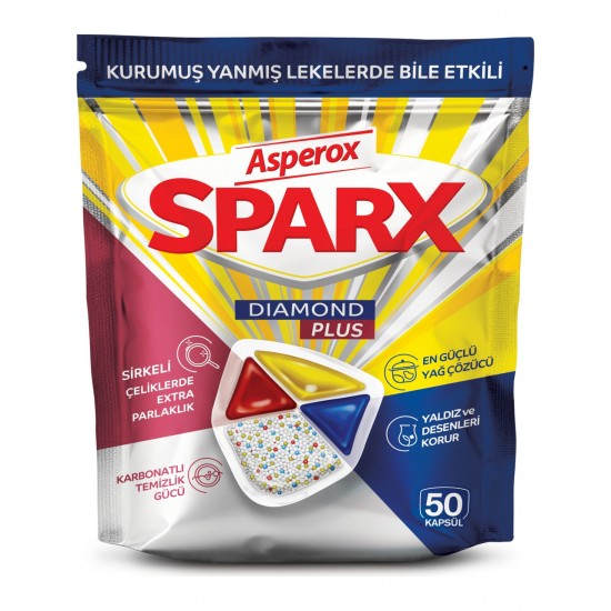 Asperox Sparx Diamond Plus Bulaşık Makinesi Kapsülü 50'li