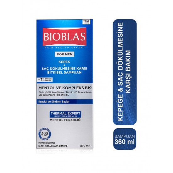 Bioblas Men Thermal Expert Kepek ve Saç Dökülmesine Karşı Şampuan 360 ml