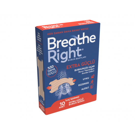 Breathe Right Extra Güçlü Burun Bandı 10 Adet Breathe Right Extra Güçlü Burun Bandı 10 Adet