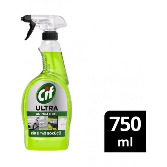Cif Ultra Anında Etki Kir & Yağ Sökücü Sprey 750 ml Güçlü Temizlik ve Ferah Koku