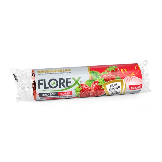 Florex Kokulu Büzgülü Büyük Boy Çöp Poşeti 10'lu