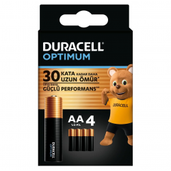 Duracell Alkalin Kalem Pil Optimum AA 1,5V - LR6 MX1500 4'lü Paket Duracell Alkalin Kalem Pil Optimum AA 1,5V - LR6 MX1500 4'lü Paket
