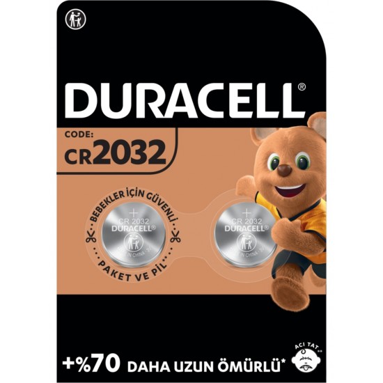 Duracell Özel 2032 Lityum Düğme Pil 3V (CR2032) 2’li Paket