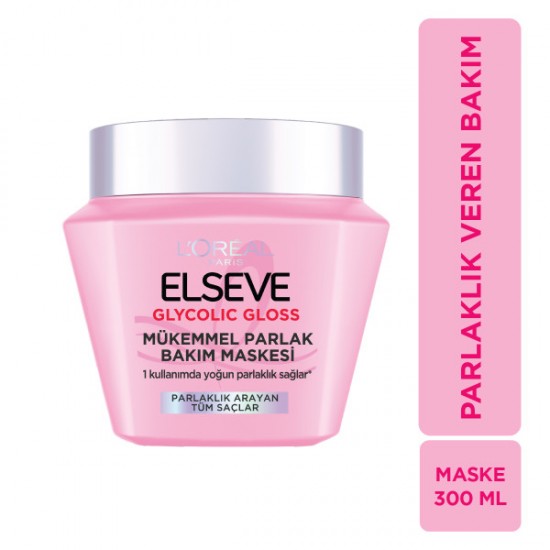 Elseve Glycolic Gloss Mükemmel Parlaklık Veren Saç Bakım Maskesi 300ml Elseve Glycolic Gloss Mükemmel Parlaklık Veren Saç Bakım Maskesi 300ml