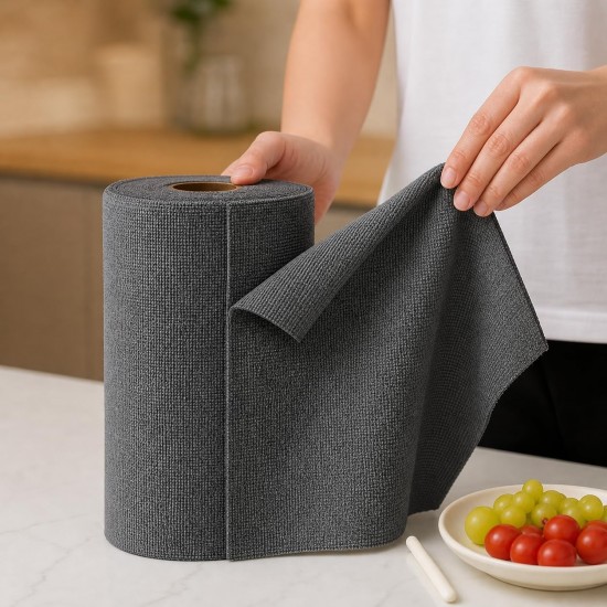 Flora SuperClear Mikrofiber Pratik Temizlik Bezi, 30X30 cm Cırtlı Çok Amaçlı Mutfak Banyo Bezi 1 Rulo, 25 Adet - Asorti