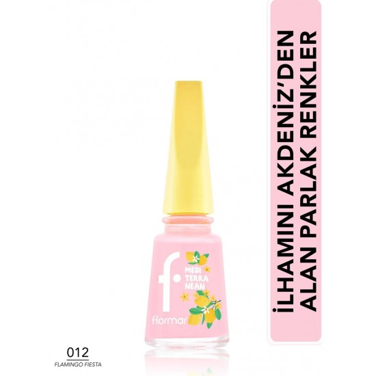 Flormar Mediterranean Yüksek Pigmentli & Parlak Bitişli Oje - 012 Flamingo Fiesta Flormar Mediterranean Yüksek Pigmentli & Parlak Bitişli Oje - 012 Flamingo Fiesta