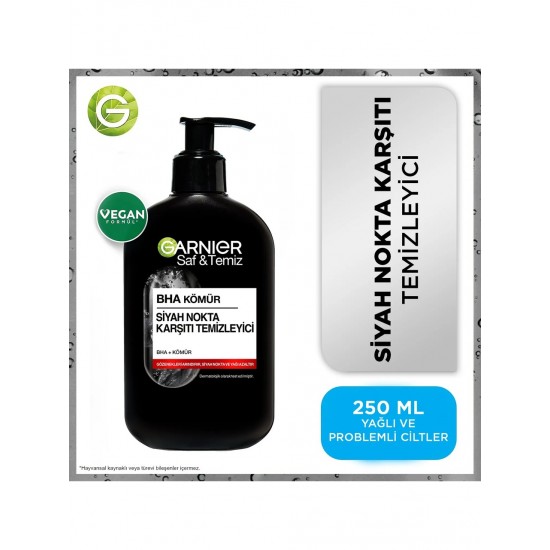 Garnier Saf & Temiz 250 ml Yağlı Ciltler İçin Siyah Nokta Karşıtı Temizleyici Salisilik Asitli