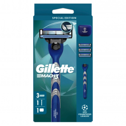 Gillette UEFA Champions League Special Edition Mach3 Erkekler İçin Tıraş Makinesi (3 Başlıklı)