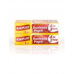 Koroplast Büyük Boy Buzdolabı Poşeti 4Al3Öde, Büyük Boy 80'li Buzdolabı Torbası, Sızdırmaz 20'li Dolap Poşeti Meyve, Sebze Yemek, Gıda Saklama Torbası