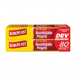 Koroplast Büyük Boy Buzdolabı Poşeti Dev Ekonomi 80’li, Sızdırma ve Koku Geçirmeye Dirençli, Meyve Sebze Buzdolabı Saklama Torbası