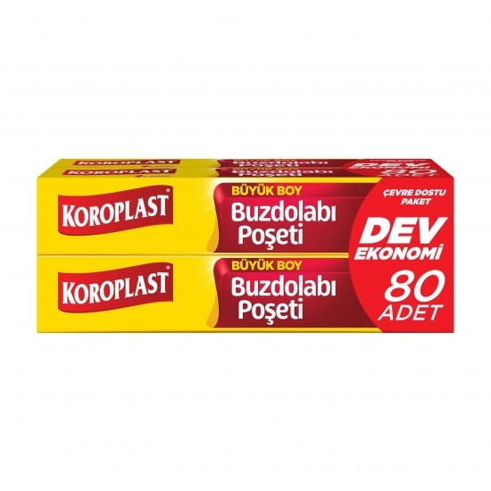 Koroplast Büyük Boy Buzdolabı Poşeti Dev Ekonomi 80’li, Sızdırma ve Koku Geçirmeye Dirençli, Meyve Sebze Buzdolabı Saklama Torbası