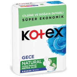 Kotex Natural Ultra Quadro Gece Hijyenik Ped 14'lü
