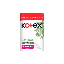 Kotex Natural Uzun Ped 16 Adet Hipoalerjenik %100 Pamuklu Nefes Alabilen Yüzey