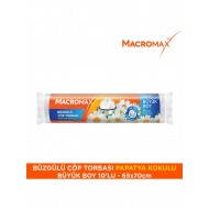 Macromax Büzgülü Çöp Torbası Büyük Boy (65x70cm) Papatya Kokulu 10 Adet Süper Ekonomik Paket