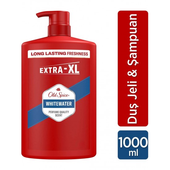 Old Spice Whitewater Erkekler İçin Duş Jeli ve Şampuan 1000 ml Ekstra-XL
