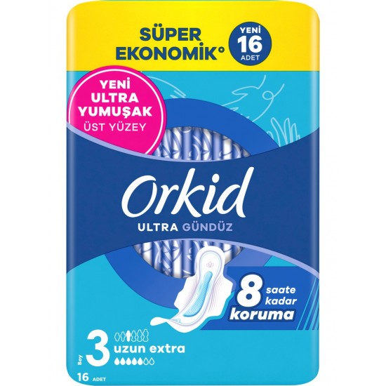 Orkid Ultra Gündüz Uzun Ekstra (Boy 3) Hijyenik Ped 16 Adet