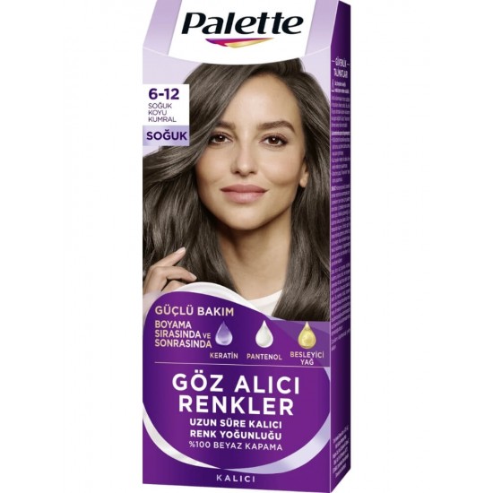 Palette Göz Alıcı Renkler Saç Boyası 6-12 Soğuk Koyu Kumral Palette Göz Alıcı Renkler Saç Boyası 6-12 Soğuk Koyu Kumral