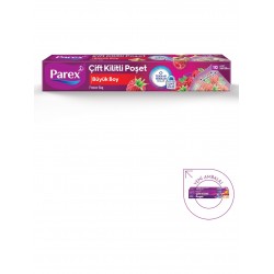Parex 10'lu Çift Kilitli Buzdolabı Poşeti Büyük Boy 26 x 28 cm