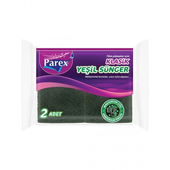 Parex Klasik Yeşil Sünger Oluklu 2'li