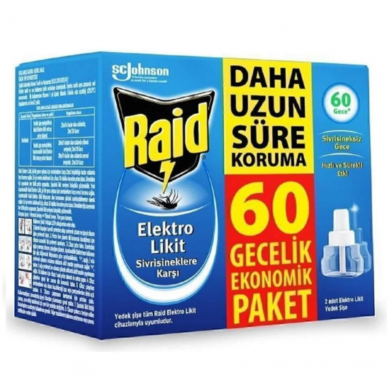 Raid Elektrolikit Sivrisinek Kovucu 60 Gece Etkili 42 ml Raid Elektrolikit Sivrisinek Kovucu 60 Gece Etkili 42 ml