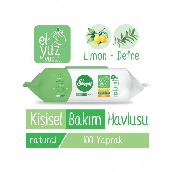 Sleepy Natural Kişisel Bakım Havlusu 100 Yaprak