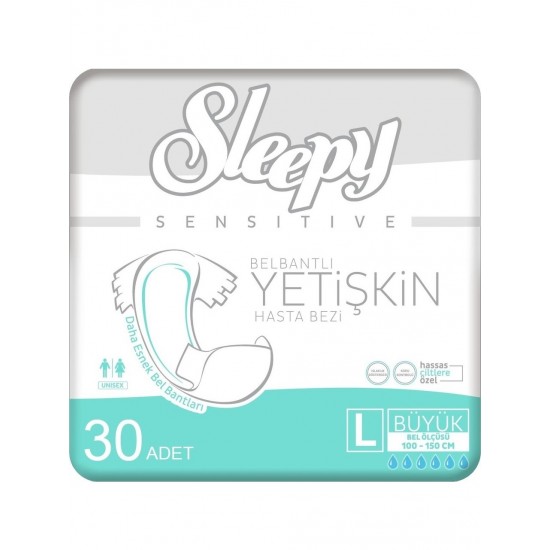 Sleepy Yetişkin Hasta Bezi Bel Bantlı L - Large - Büyük 30 Adet