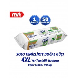 Solo Temizlikte Doğal Güç Beyaz Sabun Ferahlığı Mopa Uyumlu Yüzey Temizlik Havlusu 50 Yaprak