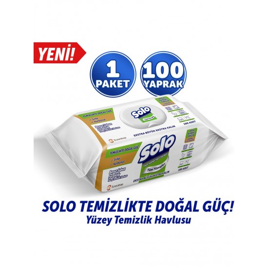 SOLO YUZEY TEMIZLIK HAVLUSU BEYAZ SABUN 100 LU