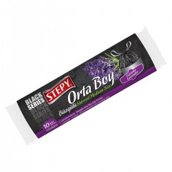 Stepy Büzgülü Orta Boy Çöp Torbası (Lavanta) 10 Lu