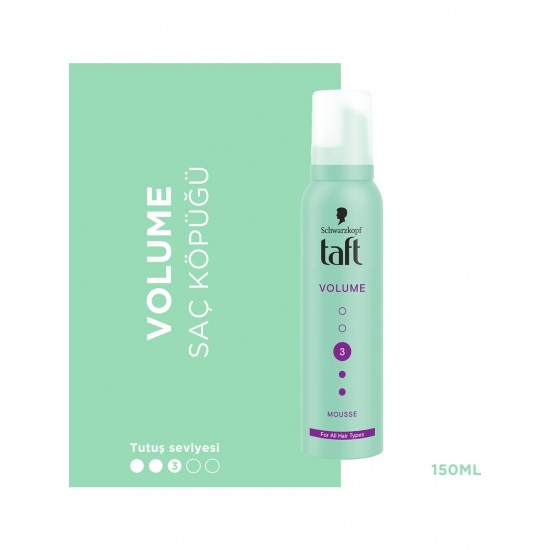 Taft Saç Şekillendirici Köpük 150 ml True Volume Tüm Saç Tipleri No:3 Taft Saç Şekillendirici Köpük 150 ml True Volume Tüm Saç Tipleri No:3