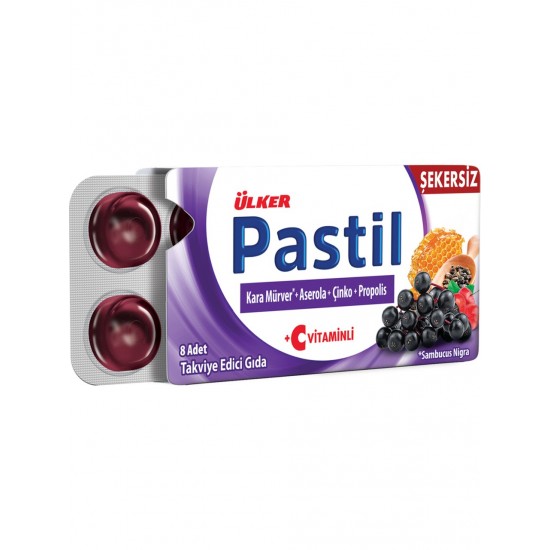 Ülker Pastil 8'li - Kara Mürver-Aserola-Çinko-Propolis Ülker Pastil 8'li - Kara Mürver-Aserola-Çinko-Propolis