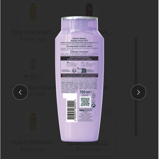 ELSEVE SAMP HYDRA NEM DOLDURAN 700 ML ELSEVE SAMP HYDRA NEM DOLDURAN 700 ML